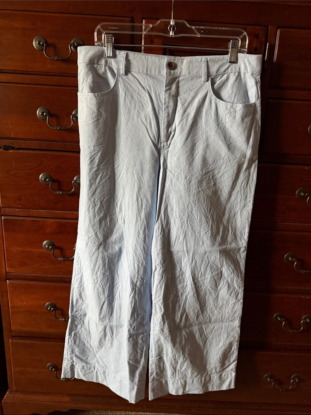 J. Crew Women’s Light Blue Stripe Casual Straight-Leg Pants - 29.